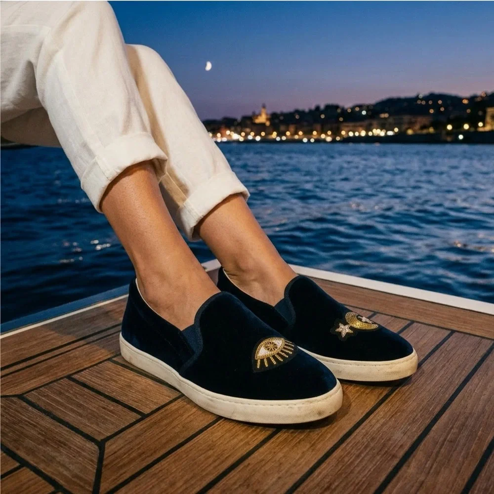 Soludos Blue Velvet Boat Sneakers — Women’s US 7.5 - Picture 10 of 10